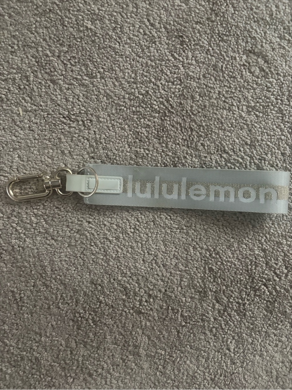 lululemon athletica Light Gray Wrist Strap Keychain